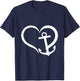 Heart Anchor Love Nautical Ocean Boating Sailing T-Shirt - T-Shirt | Navy