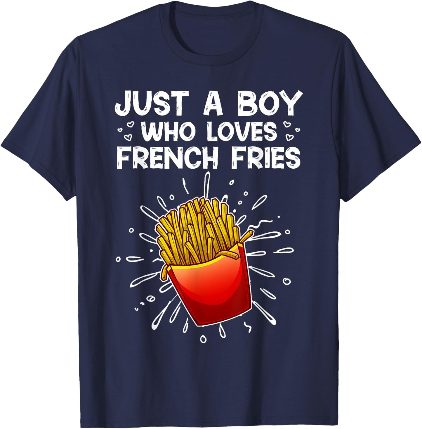 Cool French Fries For Boys Kids Sweet Potato Chef Fast Food T-Shirt - T-Shirt | Navy
