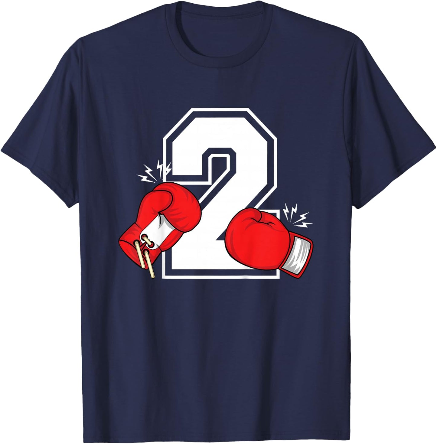 Kids 2nd Birthday Boxing Boy 2 Year Old Boxer Bday Party T-Shirt - T-Shirt | Navy
