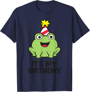 Its My Birthday Amphibian Frog Themed Birthday T-Shirt - T-Shirt | Navy