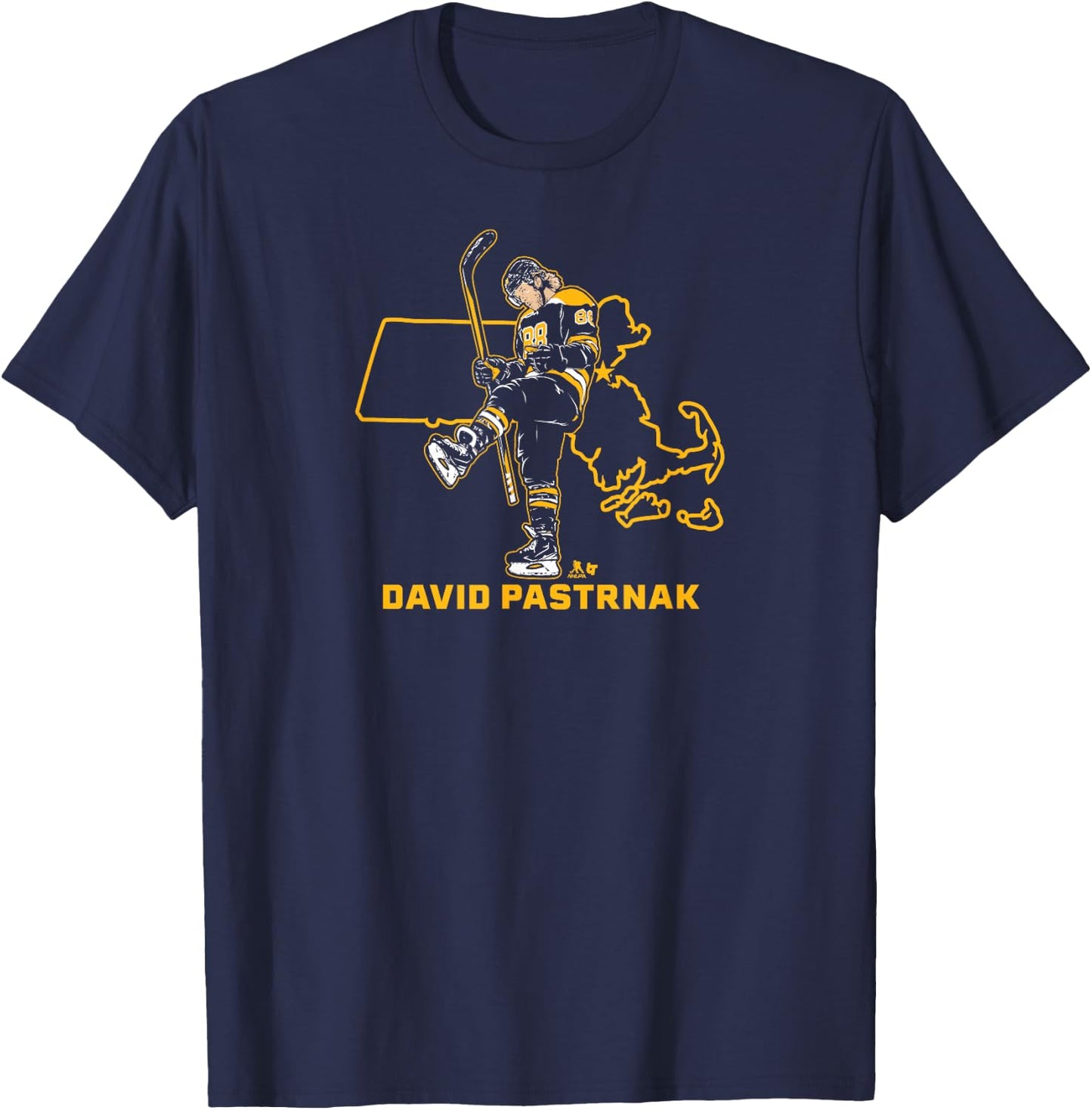 David Pastrnak: State Star - Boston Hockey T-Shirt - T-Shirt | Navy