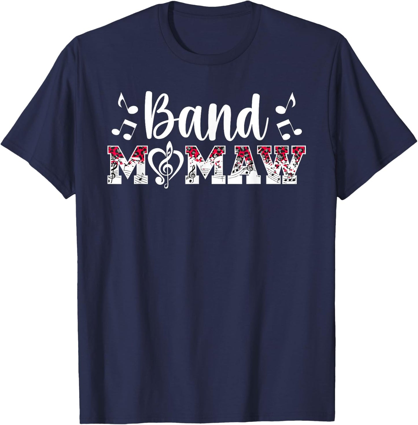 Band Mamaw Leopard Marching Band Mamaw Grandma T-Shirt - T-Shirt | Navy