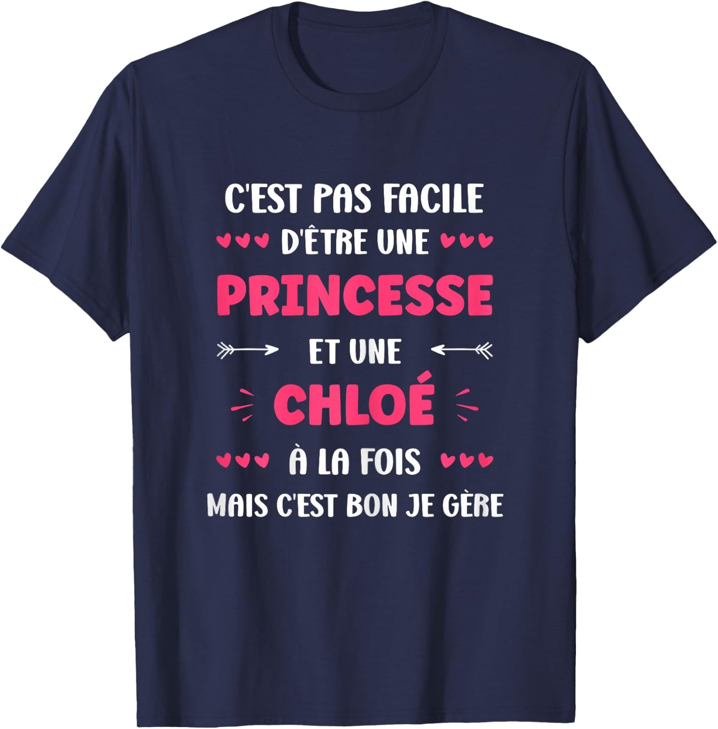 Princess Super Chloe Girl Funny Name Chloe T-Shirt - T-Shirt | Navy
