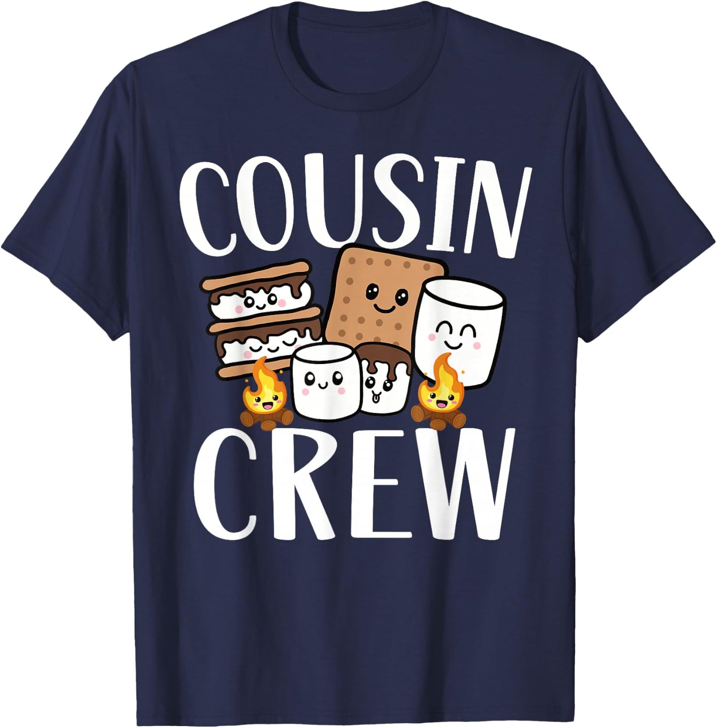 Cousin Crew 2024 Camping Trip Smore Campfire Group Squad T-Shirt - T-Shirt | Navy