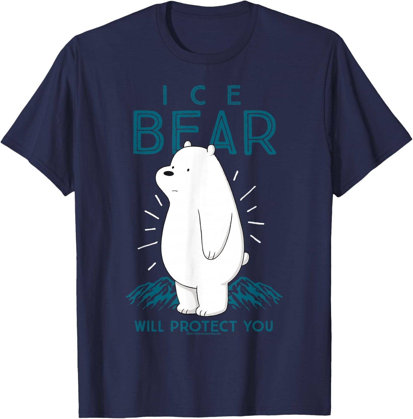 CN We Bare Bears Ice Bear Will Protect You Graphic T-Shirt - T-Shirt | Navy