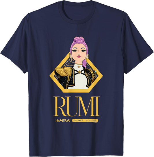 Kpop Demon Hunters Golden Rumi Officially Licensed T-Shirt - T-Shirt | Navy