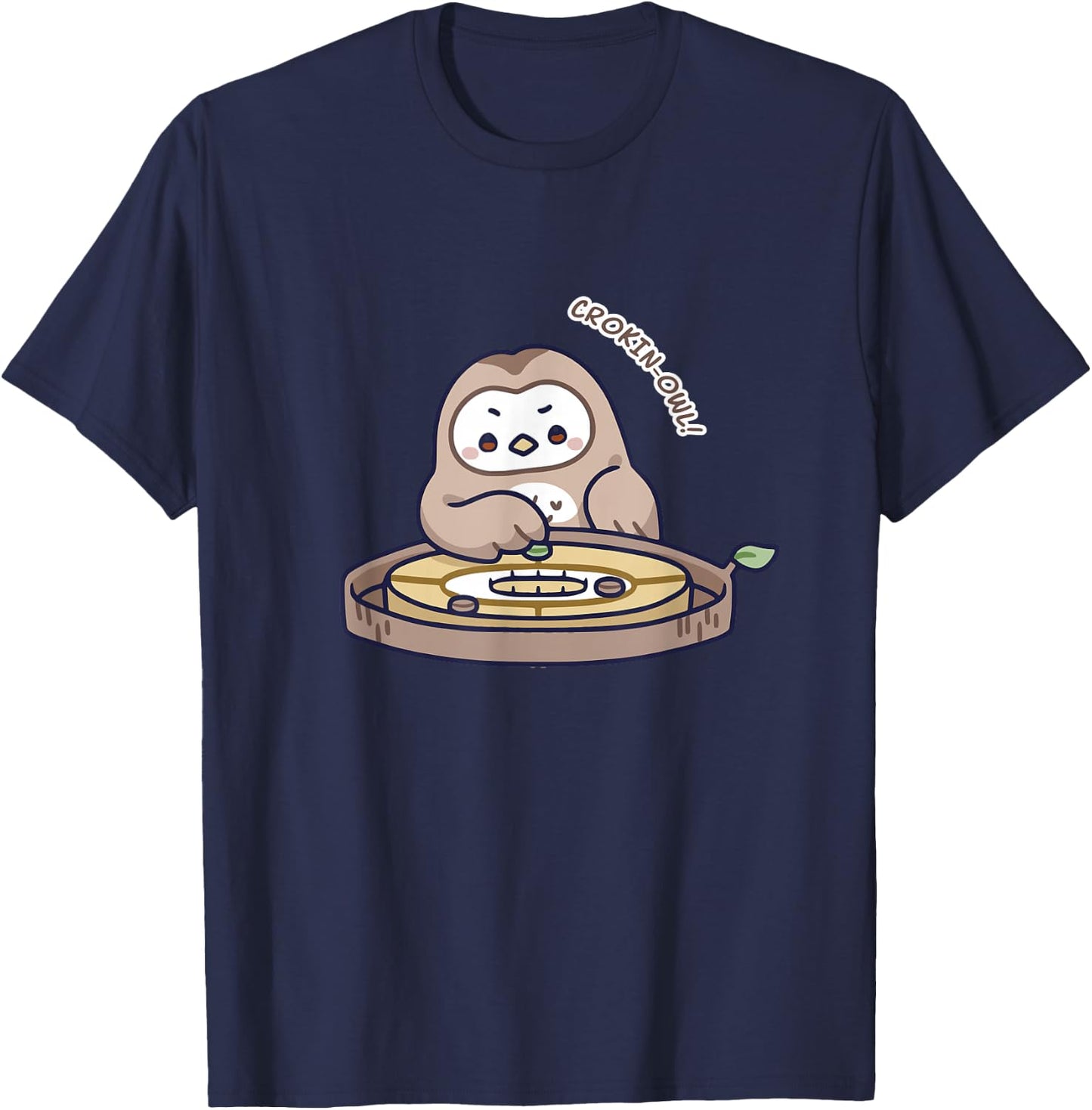 Kawaii Games Crokinole Owl T-Shirt - T-Shirt | Navy