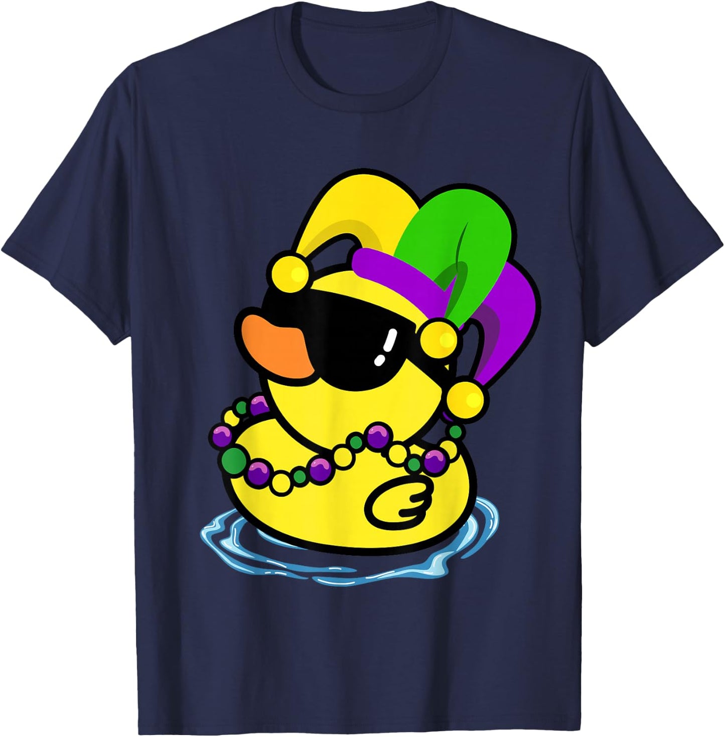 Cool Mardi Gras Duck New Orleans Carnival Party Women Men T-Shirt - T-Shirt | Navy