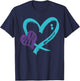 You Matter Suicide Prevention Awareness Teal Purple Heart T-Shirt - T-Shirt | Navy