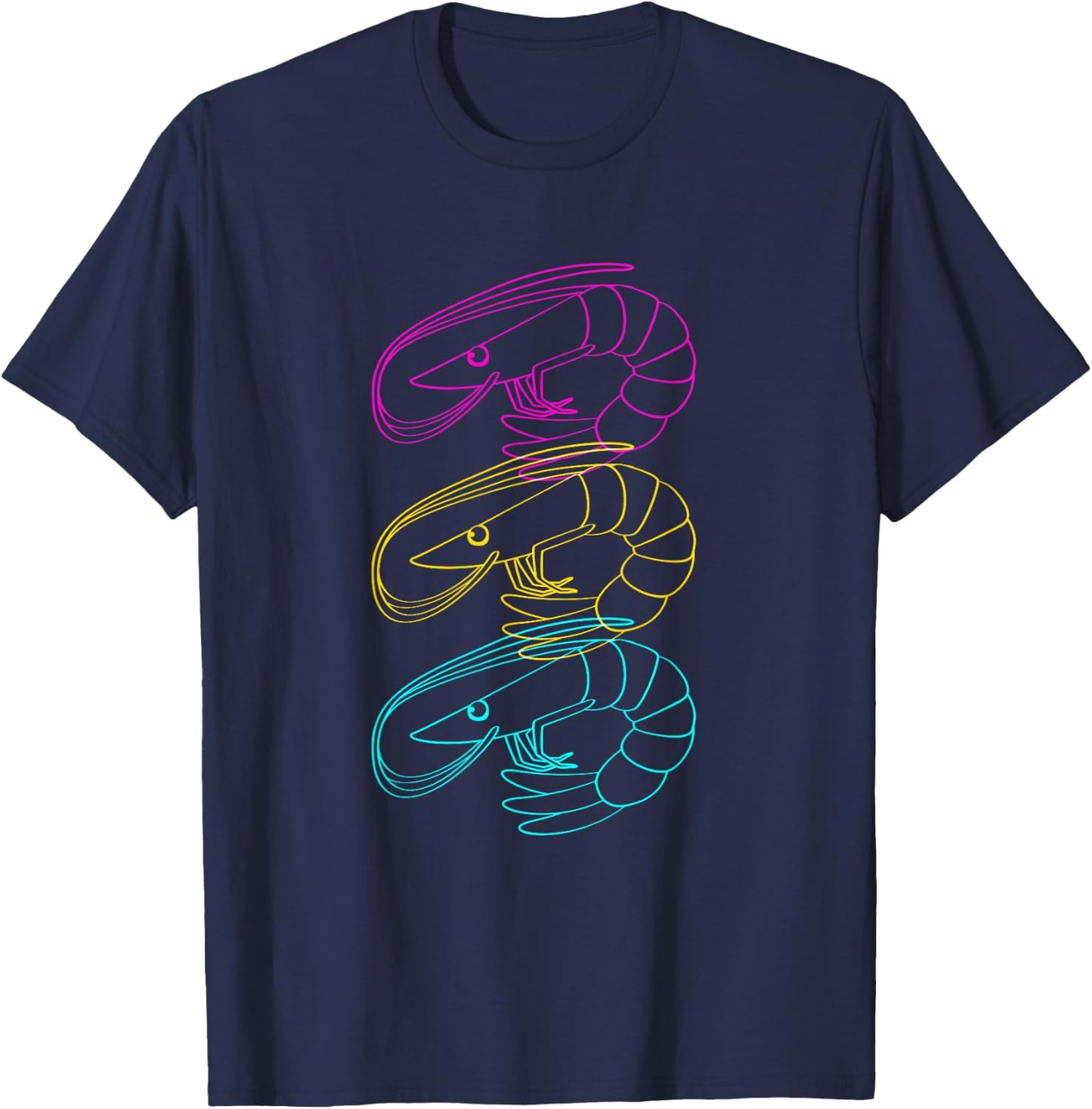 Colorful Shrimp Seafood Festival Shrimp Lover T-Shirt - T-Shirt | Navy