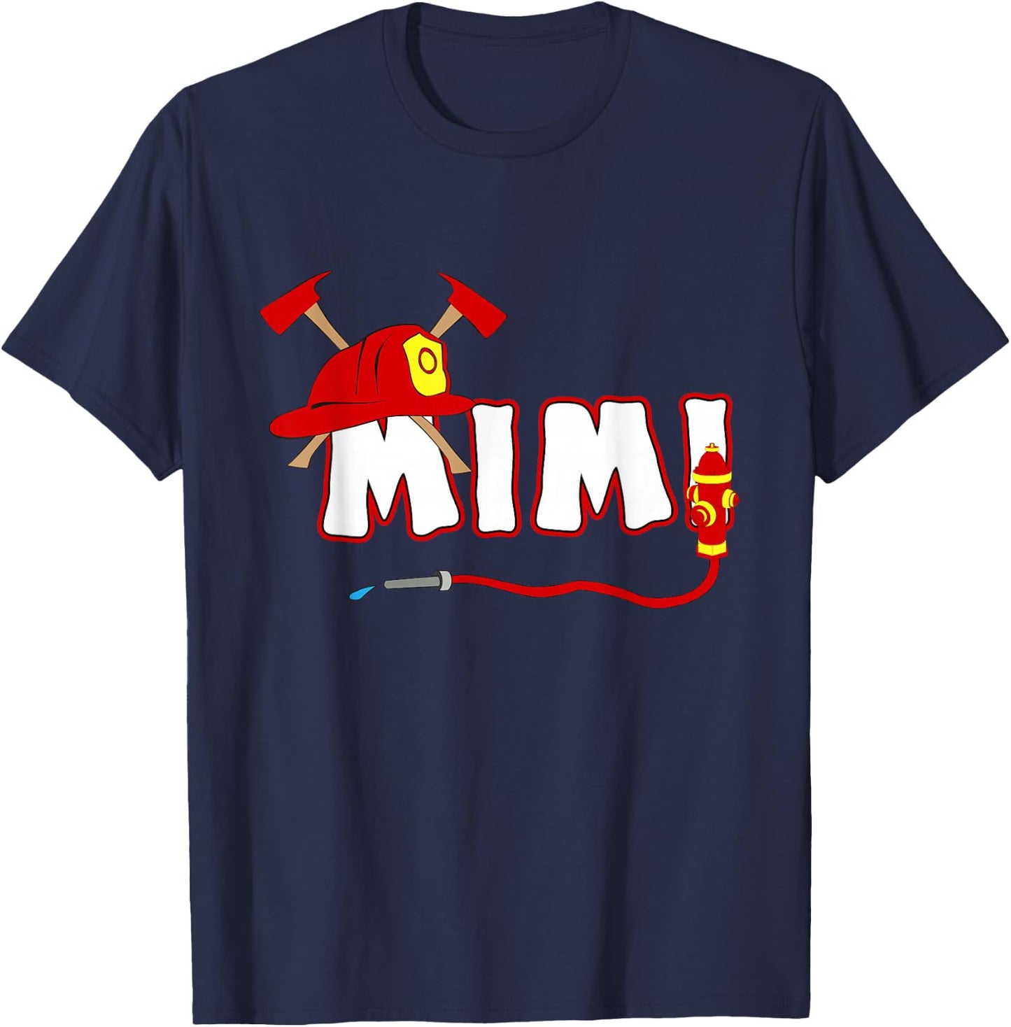 Firefighter grandma Shirt Fire Department Hydrant Mimi Gift T-Shirt - T-Shirt | Navy