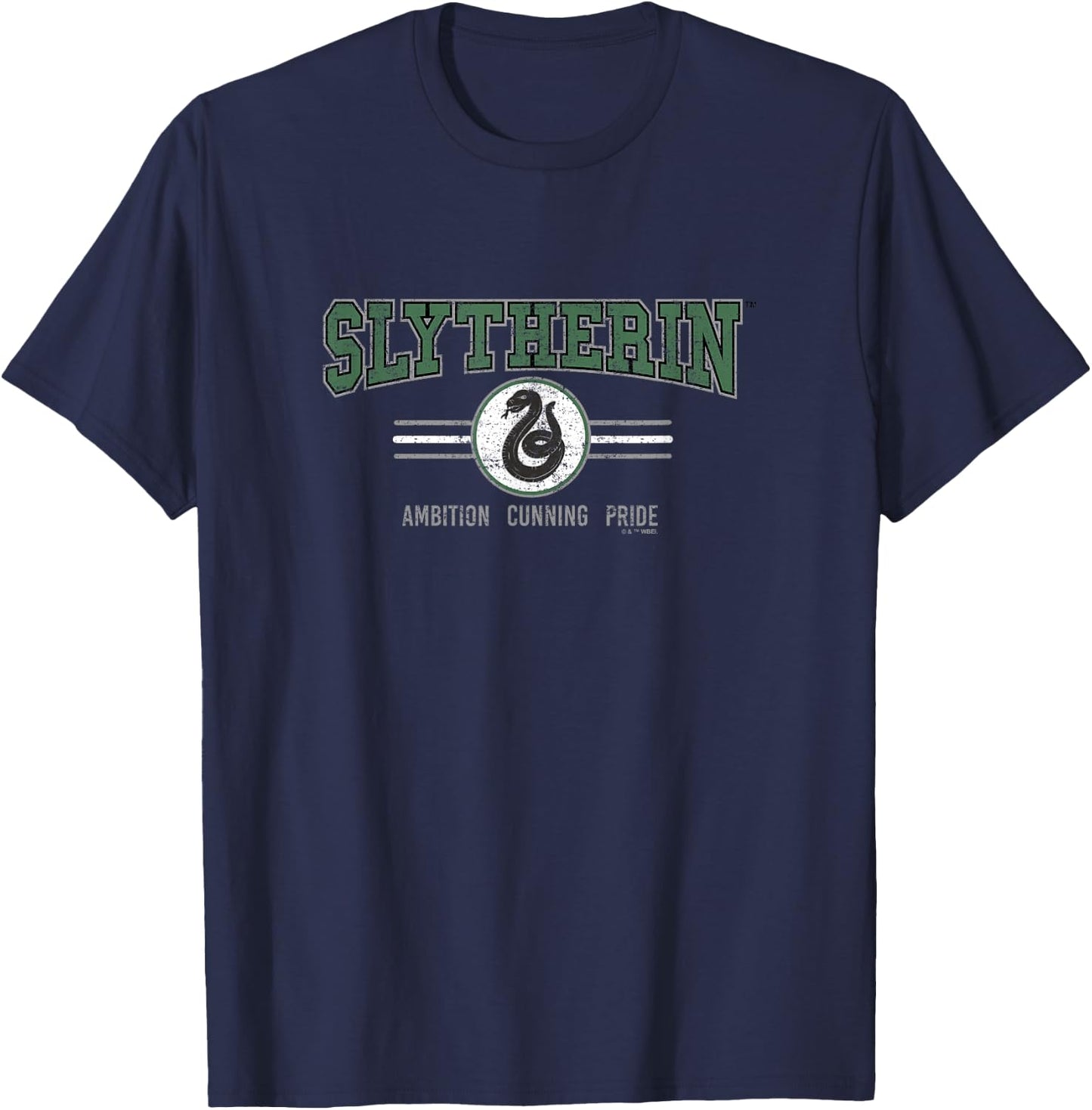Harry Potter Hogwarts Slytherin House Snake Collegiate T-Shirt - T-Shirt | Navy