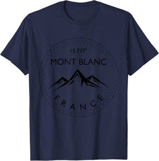 Mont Blanc France Mountain Climbing Hiking Souvenir T-Shirt - T-Shirt | Navy