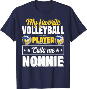 My Favorite Volleyball Player Calls Me Nonnie Mother's Day T-Shirt - T-Shirt | Navy
