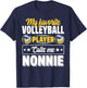 My Favorite Volleyball Player Calls Me Nonnie Mother's Day T-Shirt - T-Shirt | Navy