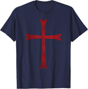 Knights Templar Cross, Crusader (Soldier of Christ) T-Shirt - T-Shirt | Navy