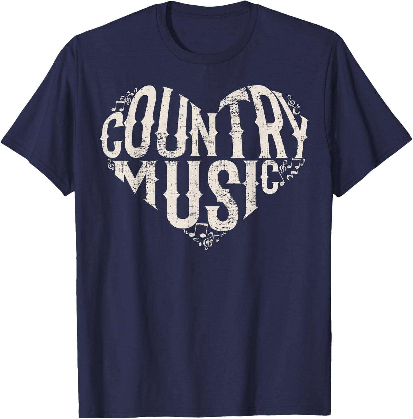 I Love Country Design Country Music Lover Gift Small T-Shirt - T-Shirt | Navy