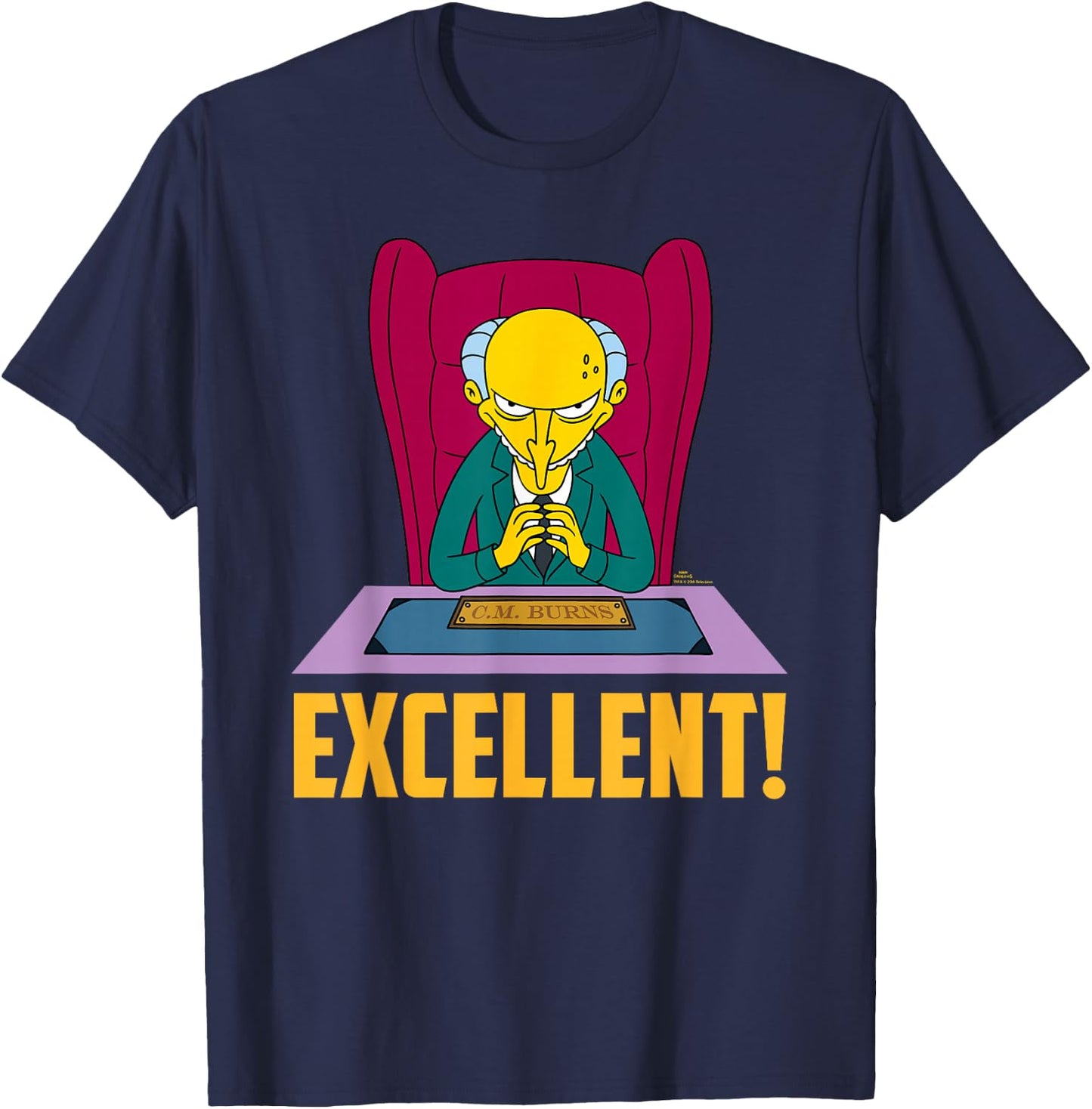The Simpsons Mr. Burns at Desk Excellent , black T-Shirt - T-Shirt | Navy
