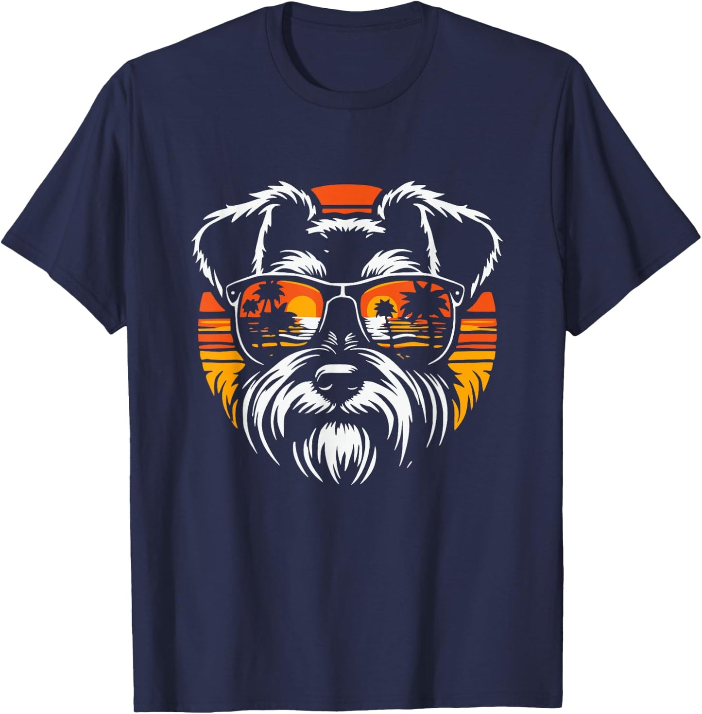 Cool Miniature Schnauzer With Sunglasses Dog Graphic Design T-Shirt - T-Shirt | Navy