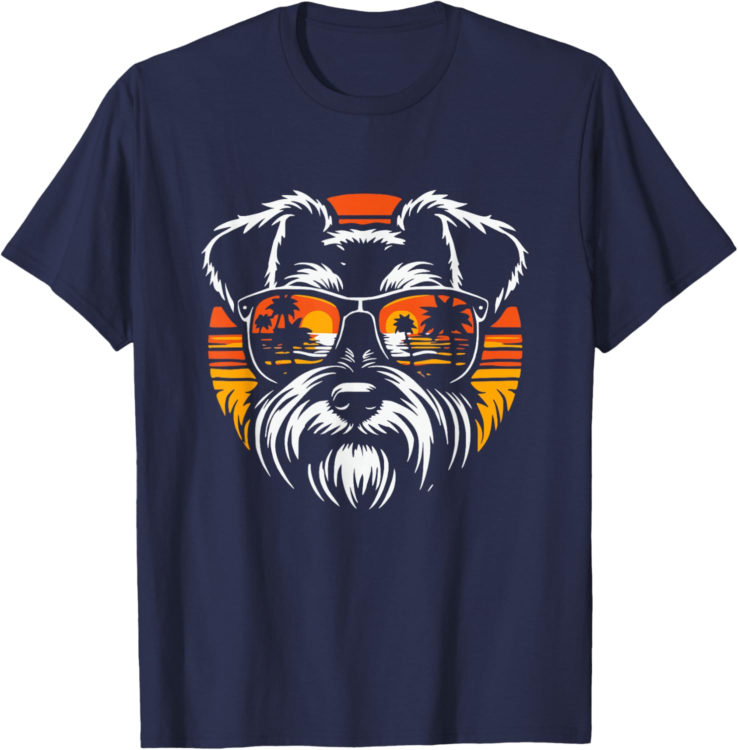 Cool Miniature Schnauzer With Sunglasses Dog Graphic Design T-Shirt - T-Shirt | Navy