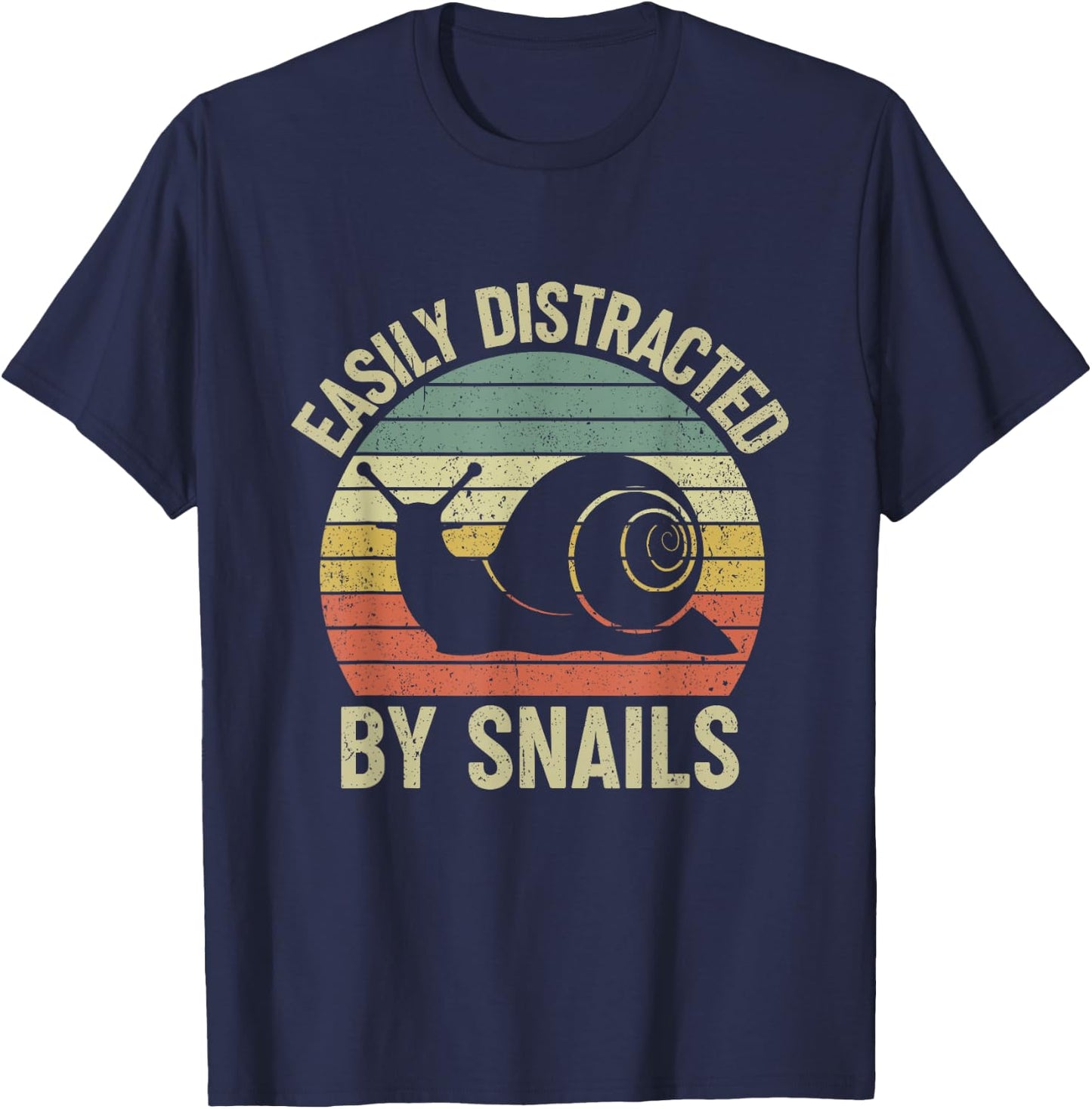 Easily Distracted by Snails T-Shirt - T-Shirt | Navy
