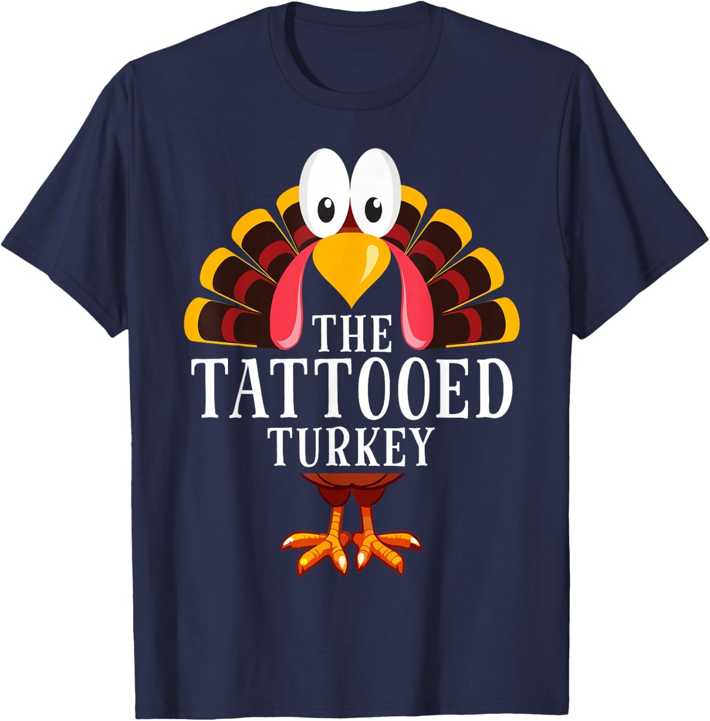 Thanksgiving The Tattooed Turkey Matching T-Shirt - T-Shirt | Navy