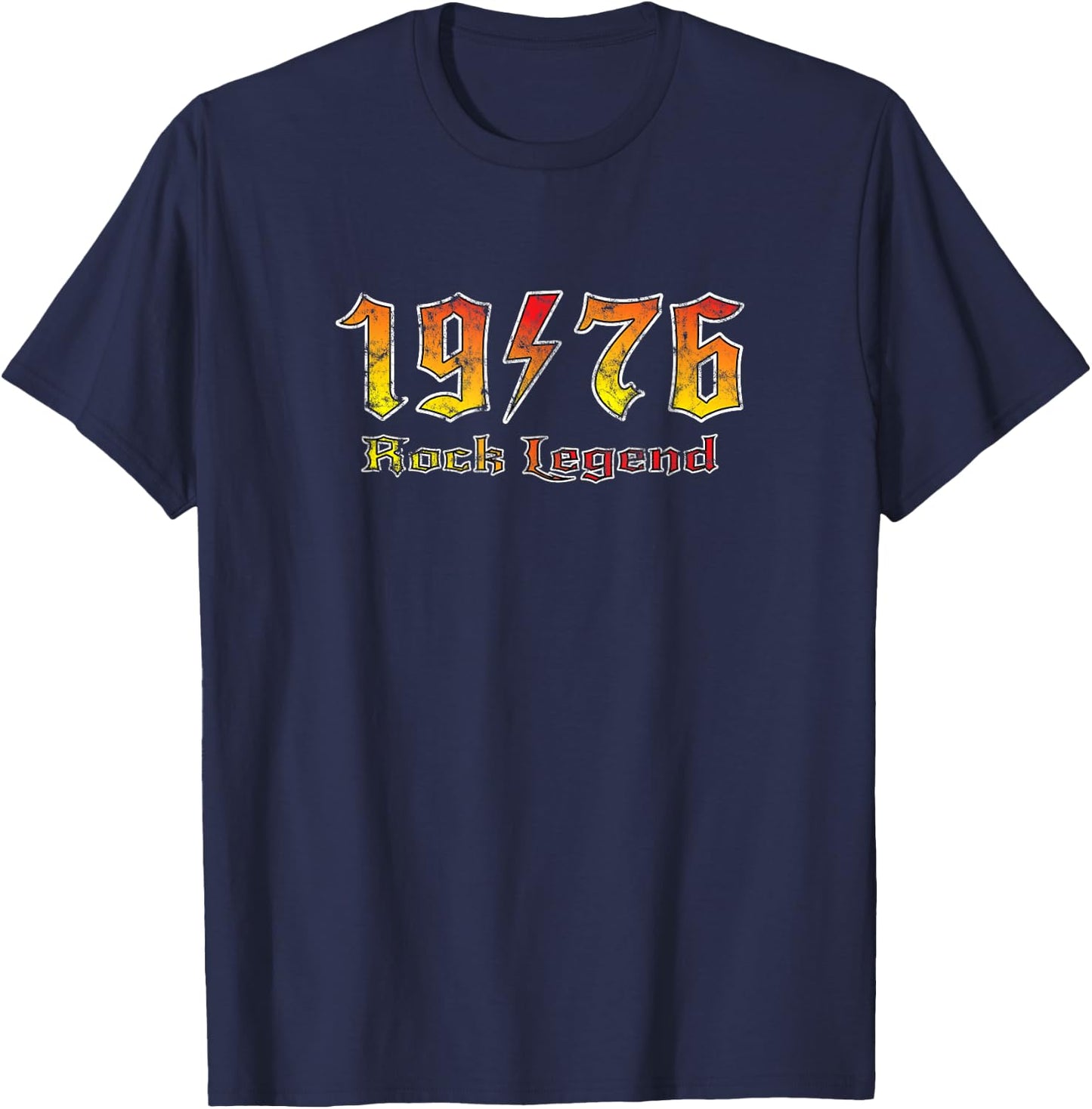 Rock Legend Since 1976 Thunderstruck Vintage Men Women T-Shirt - T-Shirt | Navy
