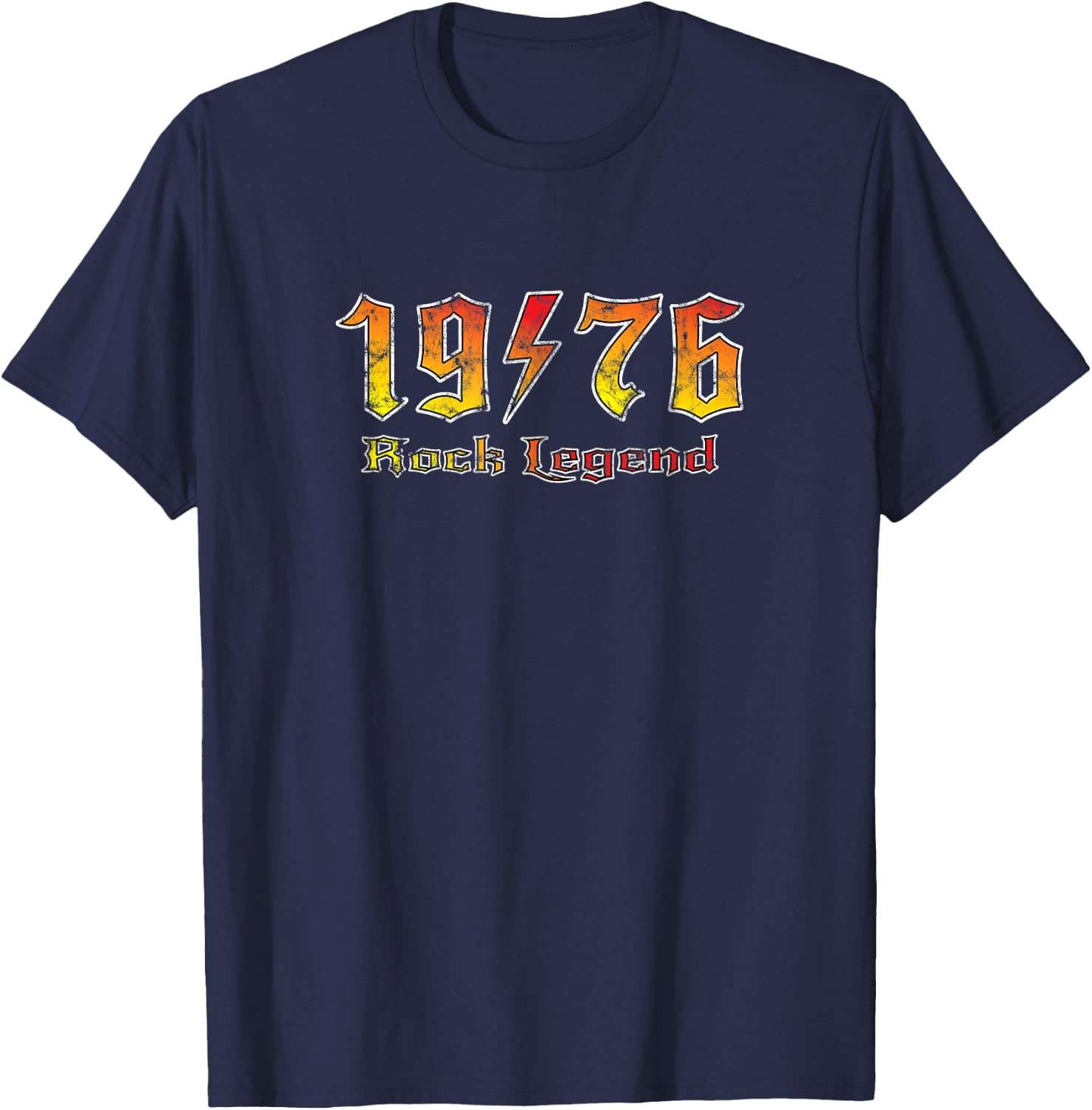 Rock Legend Since 1976 Thunderstruck Vintage Men Women T-Shirt - T-Shirt | Navy