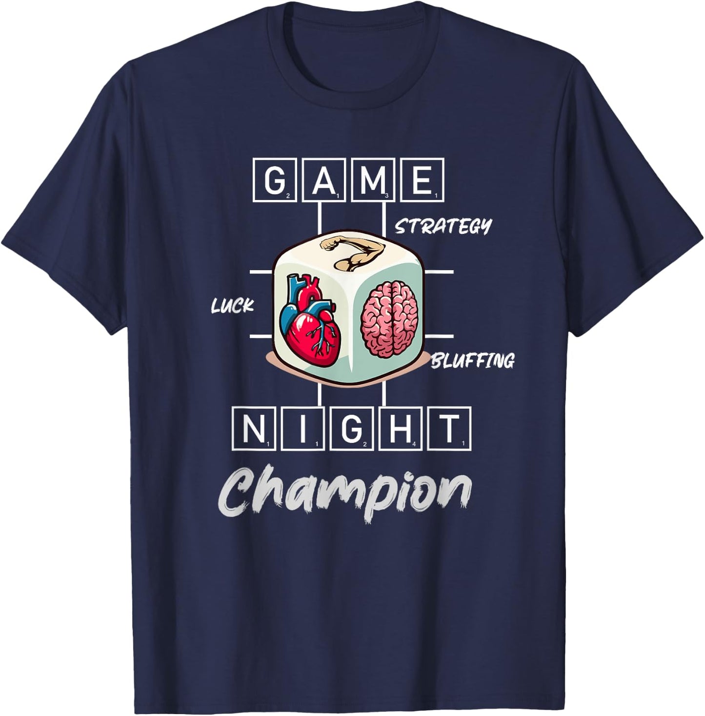 Game Night Champion Dice Design | Board Game Enthusiast. T-Shirt - T-Shirt | Navy