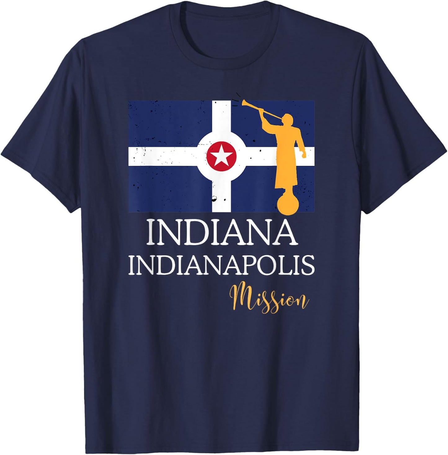 Indiana Indianapolis Mormon LDS Mission Missionary T-Shirt - T-Shirt | Navy