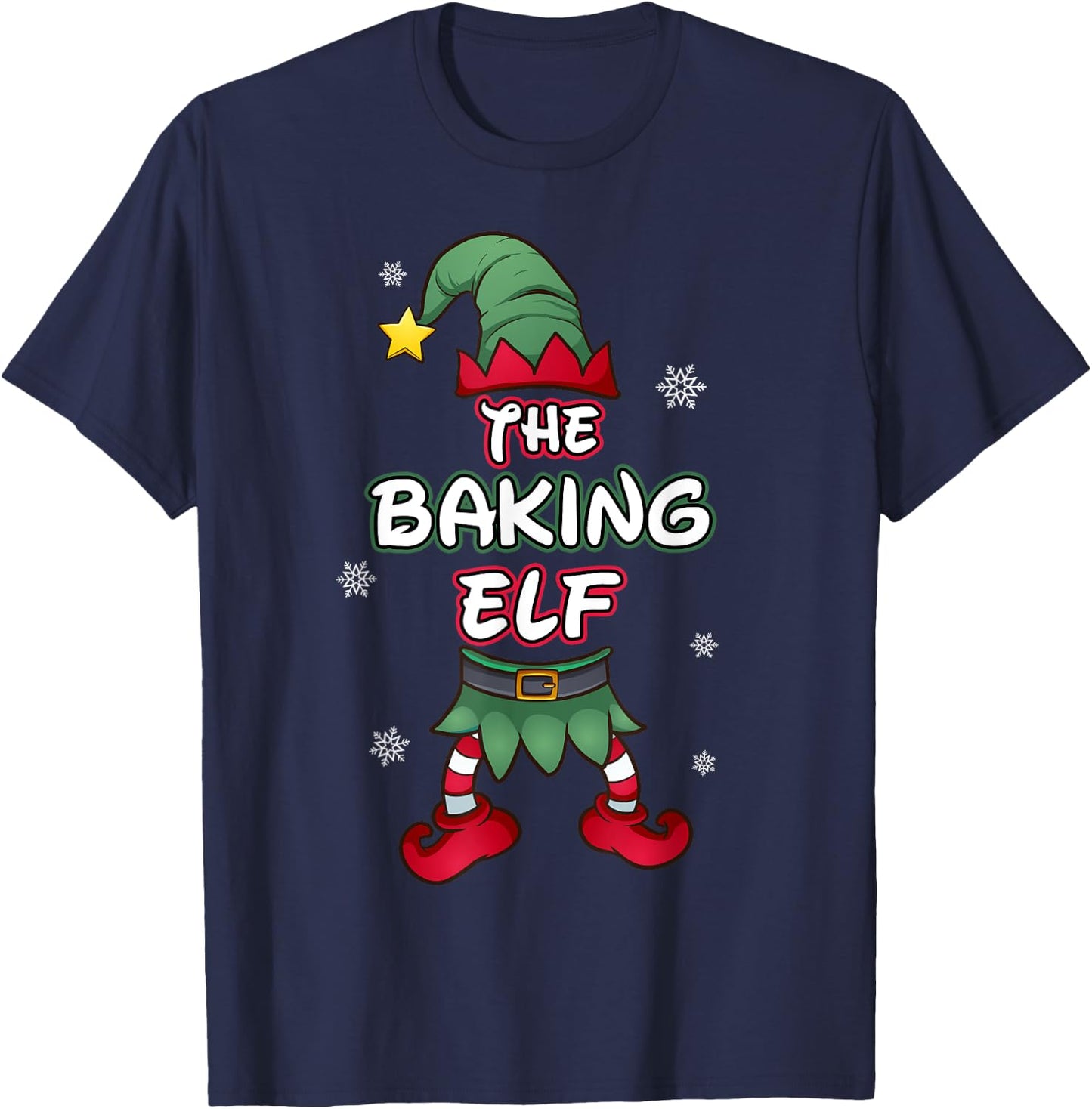 Baking Elf christmas pajamas pjs matching family group T-Shirt - T-Shirt | Navy
