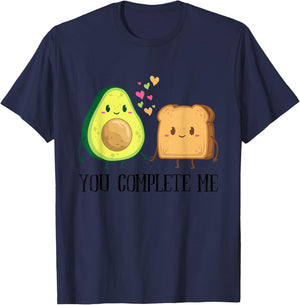 Avocado Toast You Complete Me Funny Vegan Fruit Lover Outfit T-Shirt - T-Shirt | Navy