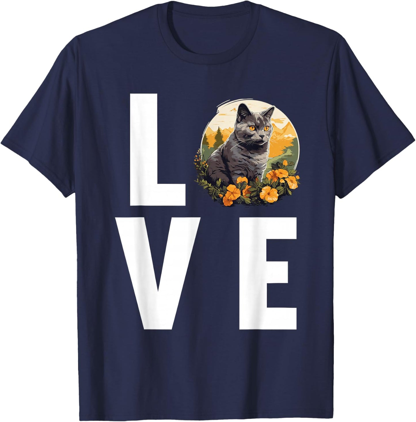 Chartreux Cats Chartreux Cat T-Shirt - T-Shirt | Navy
