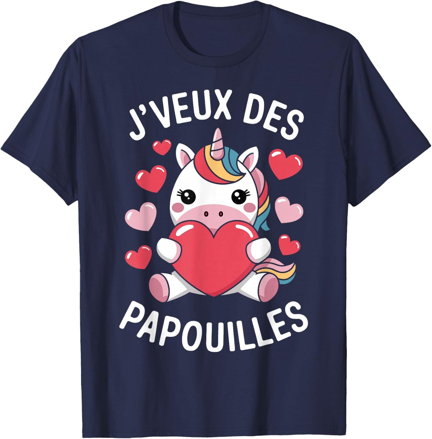 I Want Papouilles Love Couple Humor Valentine's Day , Black, S T-Shirt - T-Shirt | Navy