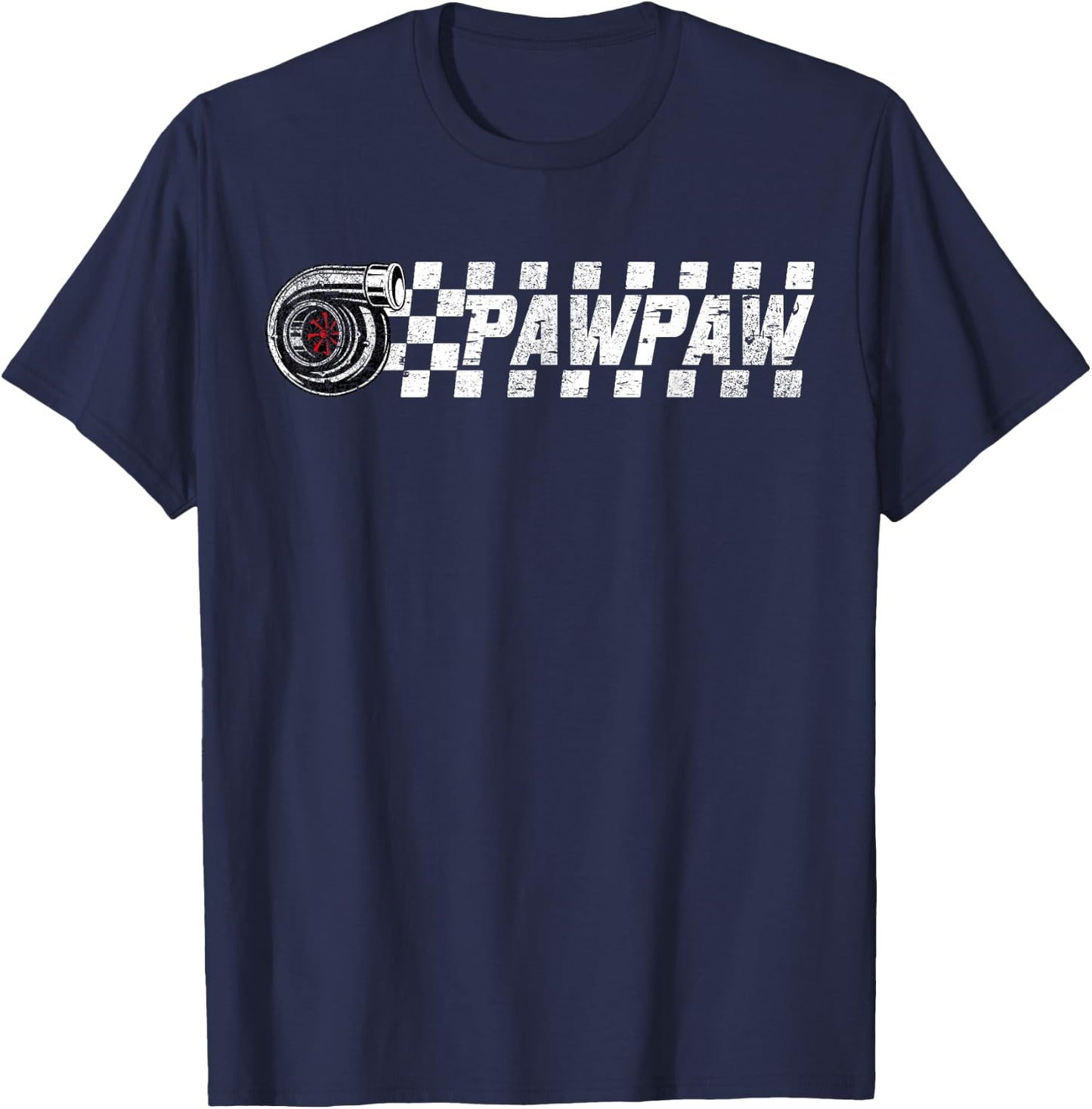 Birthday Party Matching Family Pit Crew Race Car Pawpaw T-Shirt - T-Shirt | Navy