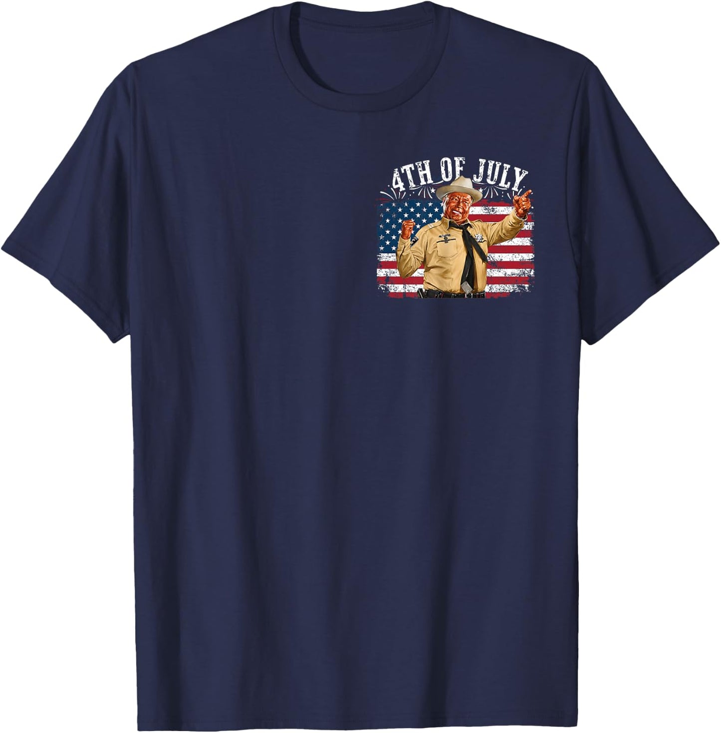 Happy 4th of July to All You Sumbitches Flag 2 Side T-Shirt - T-Shirt | Navy