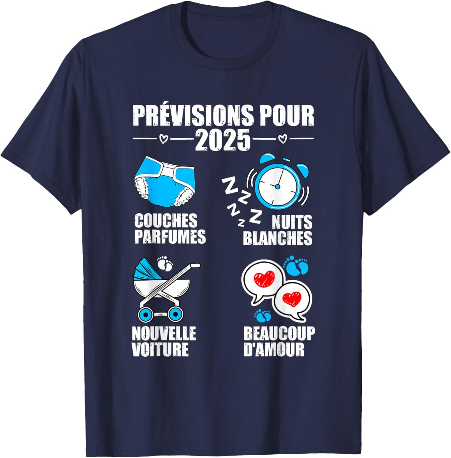 Man soon dad 2025 Announcement Humor, gift future dad 2025 , Black, S T-Shirt - T-Shirt | Navy