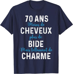 70th Birthday Gift Man Humour T-Shirt - T-Shirt | Navy