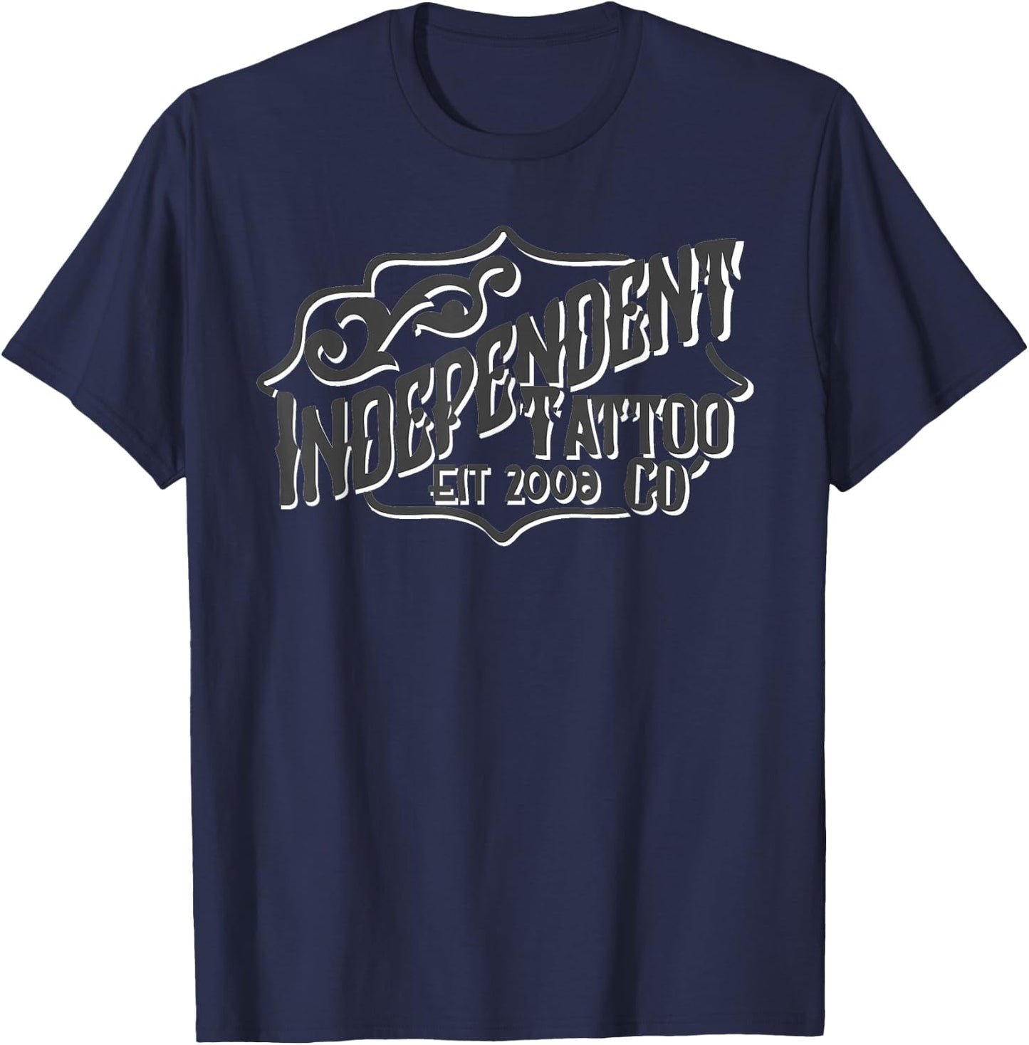 The Independent Tattoo Classic Style Shop Logo T-Shirt - T-Shirt | Navy