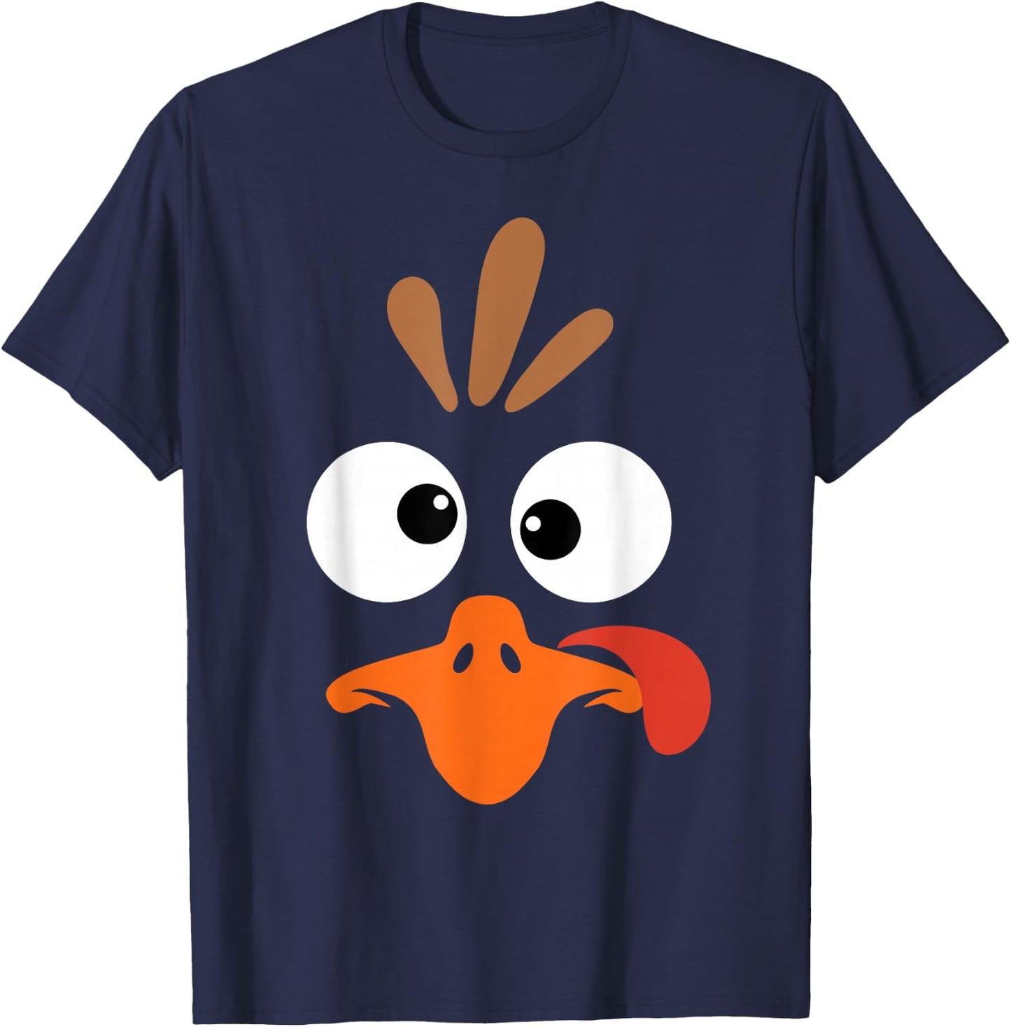 Funny Silly Turkey Face Happy Turkey Day Thanksgiving T-Shirt - T-Shirt | Navy