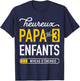 Funny Happy Dad Of 3 Kids For Tired Dad T-Shirt - T-Shirt | Navy