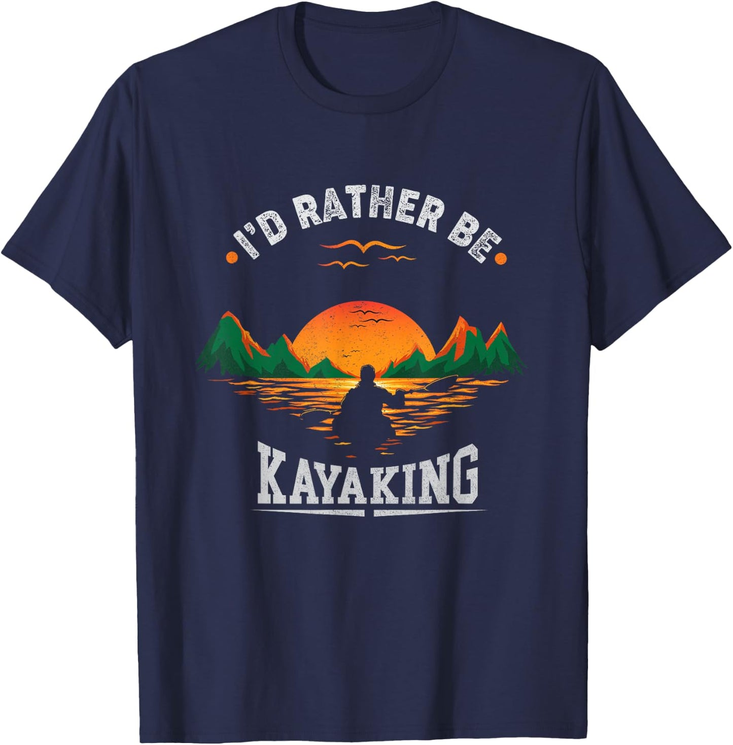 I'd Rather Be at The Lake Kayaking Shirt Kanuing at The Lake T-Shirt - T-Shirt | Navy