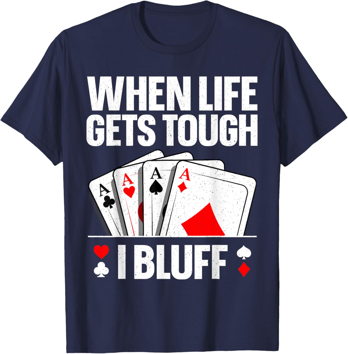 Poker Design Women Card Player Gambling Casino Lover T-Shirt - T-Shirt | Navy
