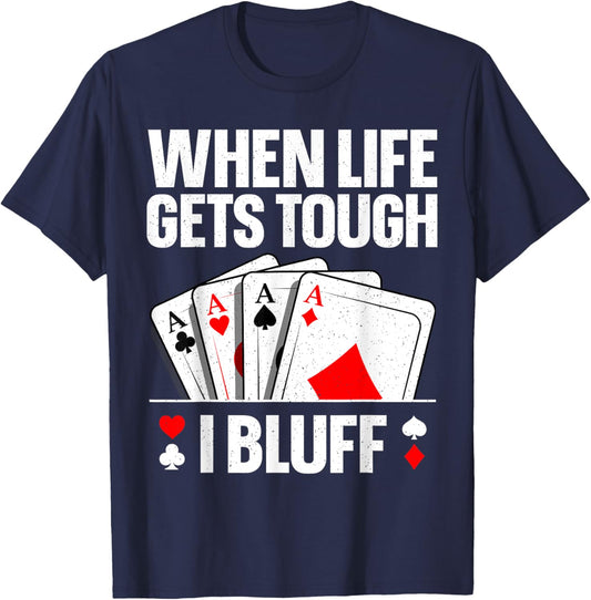 Poker Design Women Card Player Gambling Casino Lover T-Shirt - T-Shirt | Navy