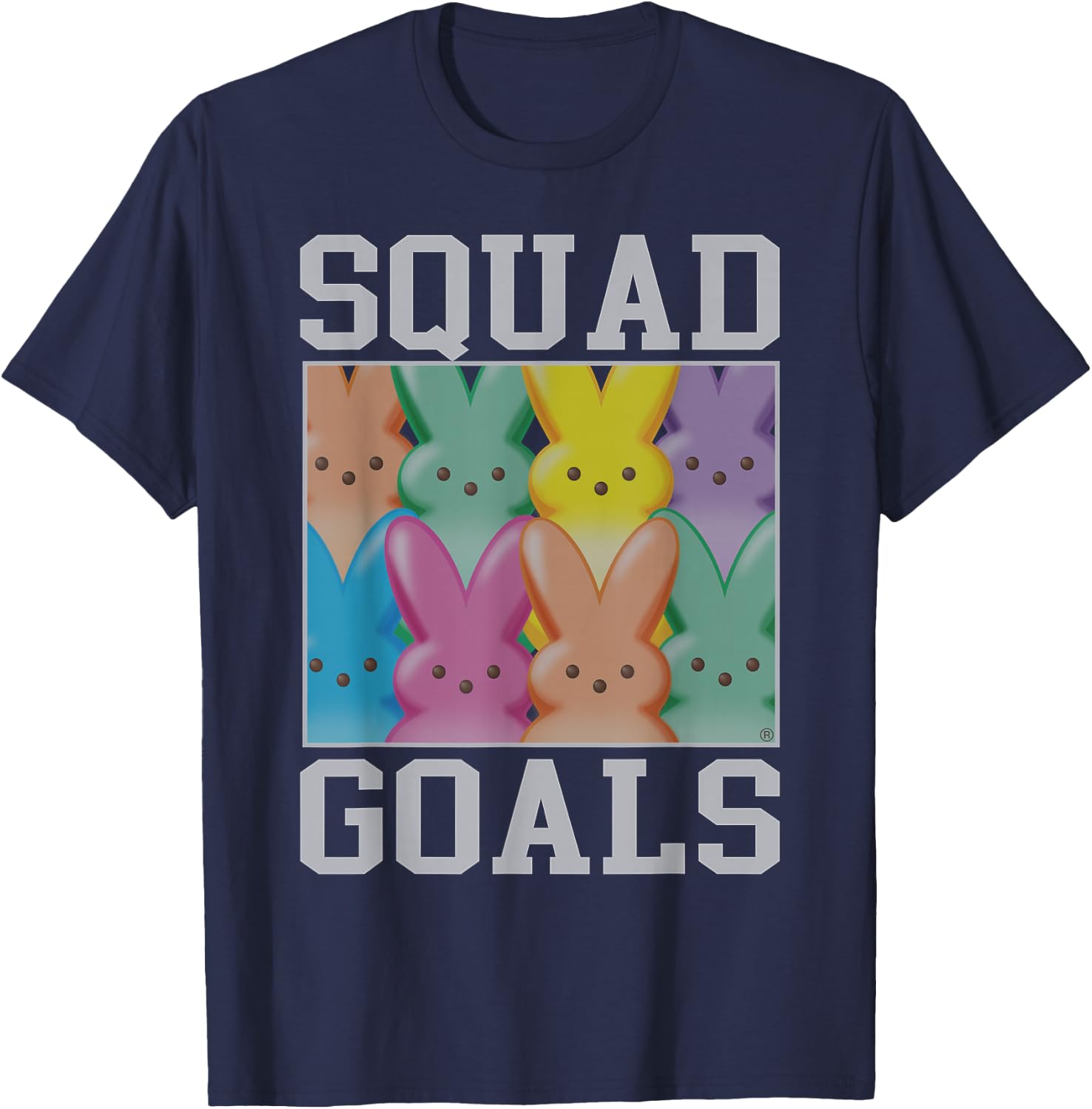Peeps Easter Squad Goals Sugary Bunnies Portrait T-Shirt - T-Shirt | Navy
