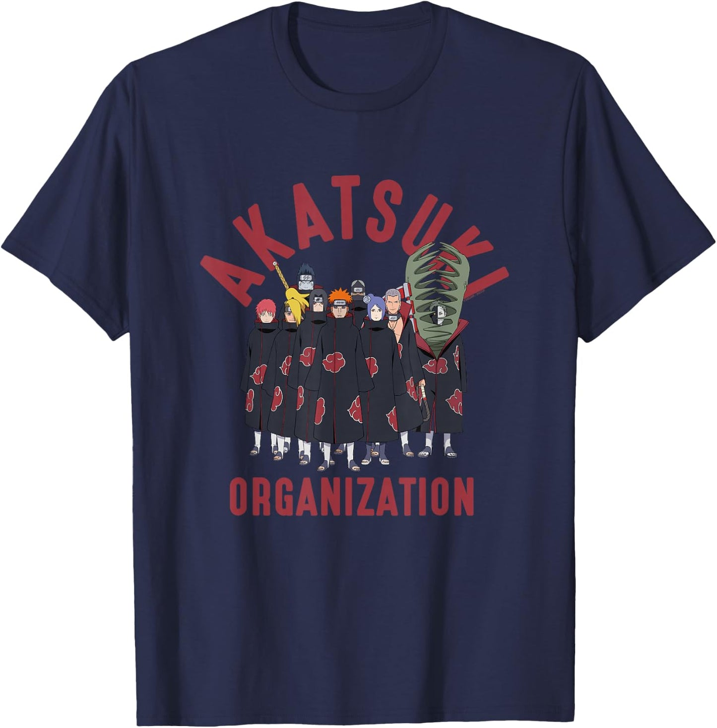 Naruto Shippuden Akatsuki Organization Anime T-Shirt - T-Shirt | Navy