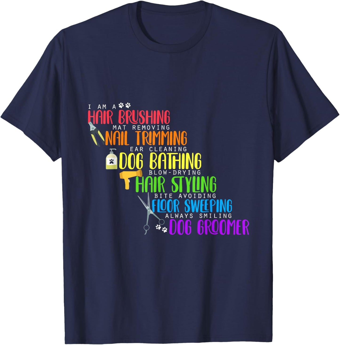 Funny Dog Hairdresser, Dog Hairdresser Furologe Pet Lover T-Shirt - T-Shirt | Navy
