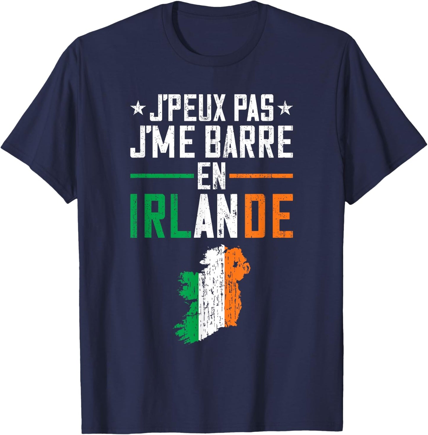 I Can Not I Bar In Ireland | Travel Europe Country , Black, S T-Shirt - T-Shirt | Navy