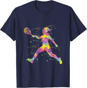 Tennis Mädchen Tennisspielerin T-Shirt - T-Shirt | Navy