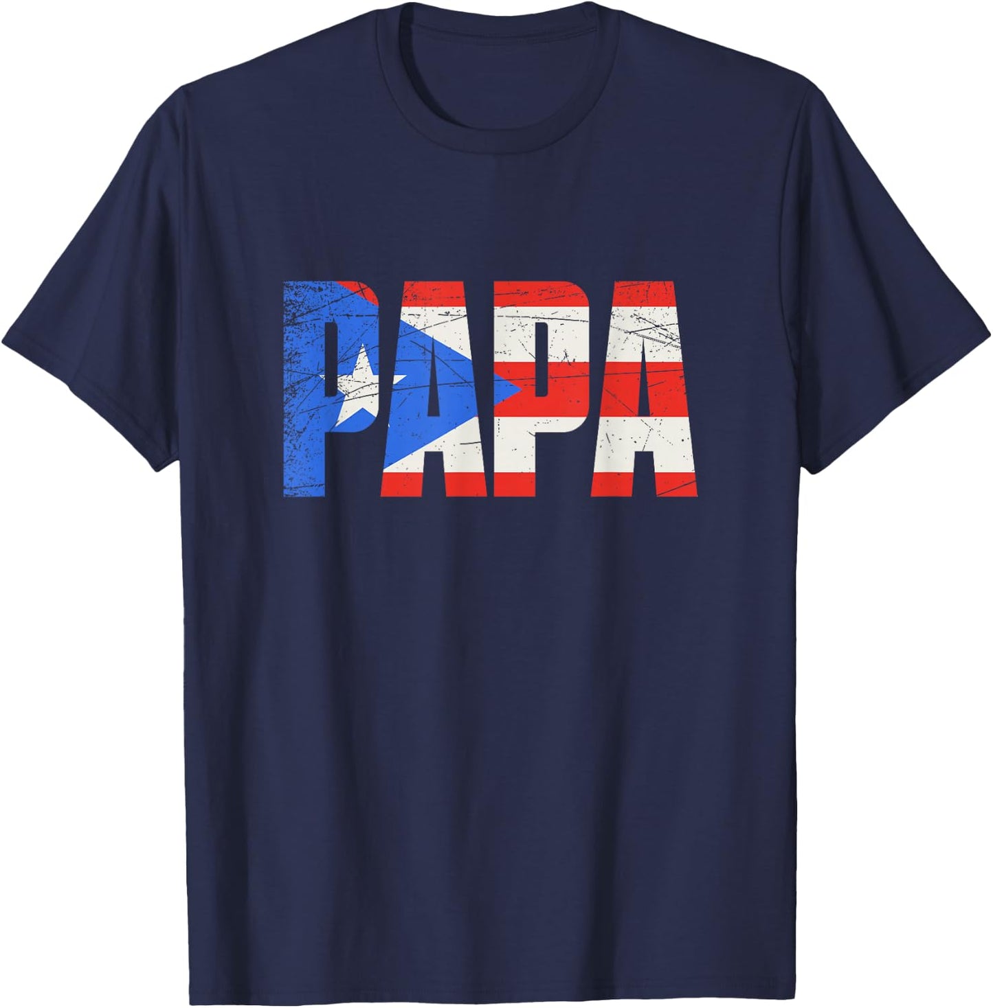 Puerto Rico Papa, Puerto Rican Flag T-Shirt - T-Shirt | Navy